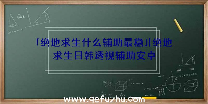 「绝地求生什么辅助最稳」|绝地求生日韩透视辅助安卓